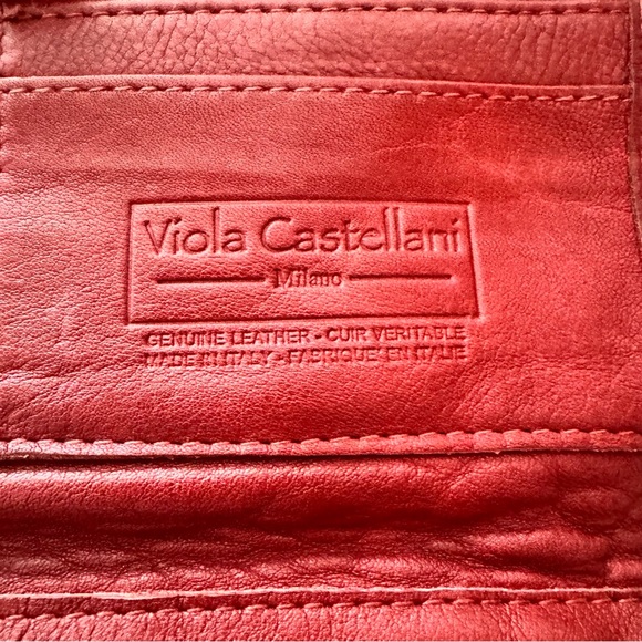 Viola Castellani Studded Red Leather Wallet - Picture 6 of 7